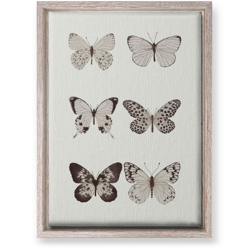 Butterflies Pairs Wall Art, Rustic, Single piece, Canvas, 10x14, Gray