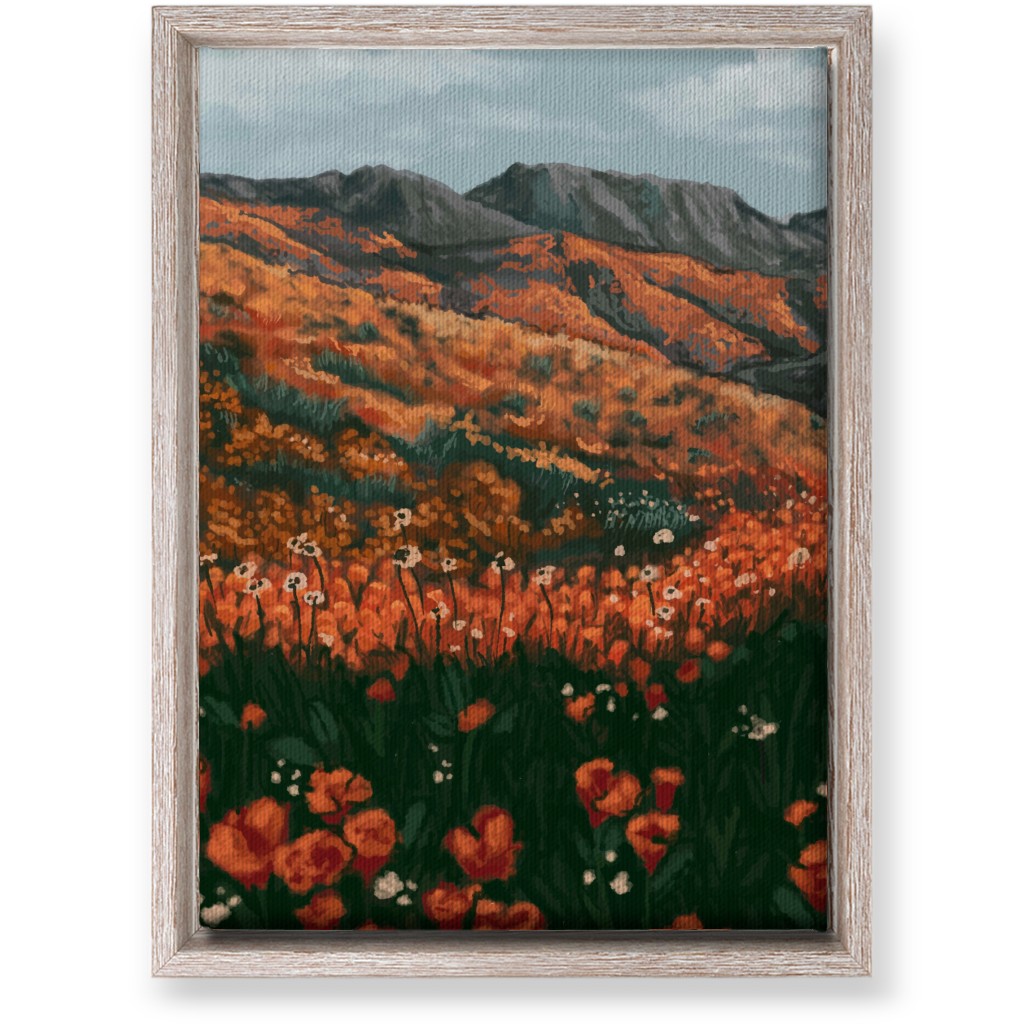 Field of Flowers - Orange and Multi Wall Art, Rustic, Single piece, Canvas, 10x14, Orange, Orange