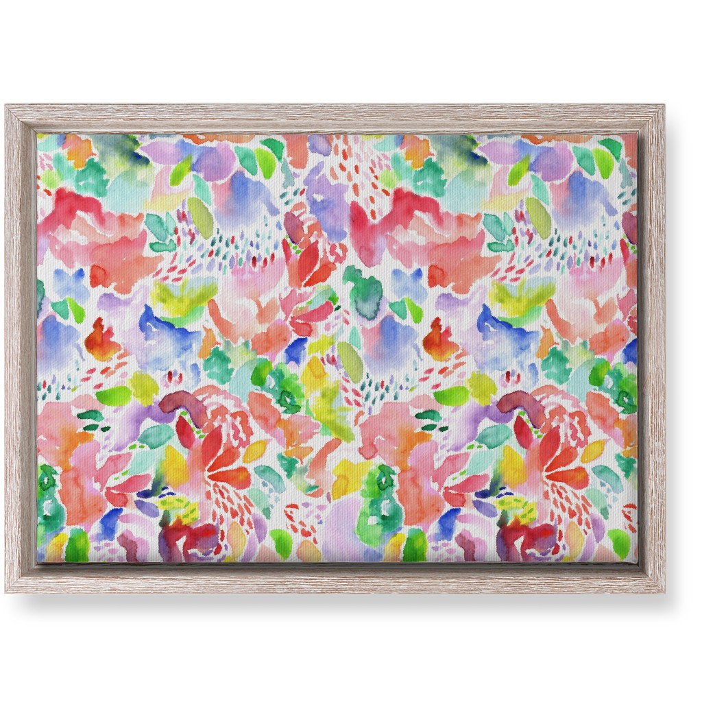 Happy Abstract Watercolor Wall Art, Rustic, Single piece, Canvas, 10x14, Multicolor, Bright Coral