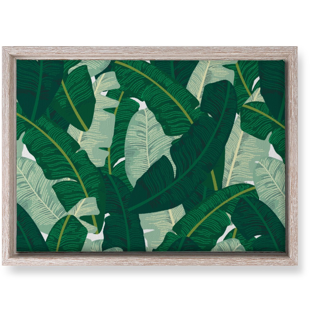 Classic Banana Leaves - Palm Springs Green Wall Art, Rustic, Single piece, Canvas, 10x14, Green, Classic Green