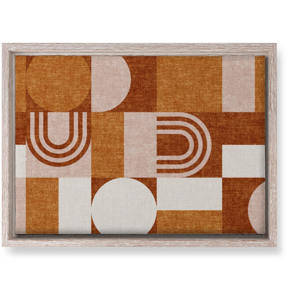Aria Geometric Patchwork - Orange Wall Art, Rustic, Single piece, Canvas, 10x14, Orange