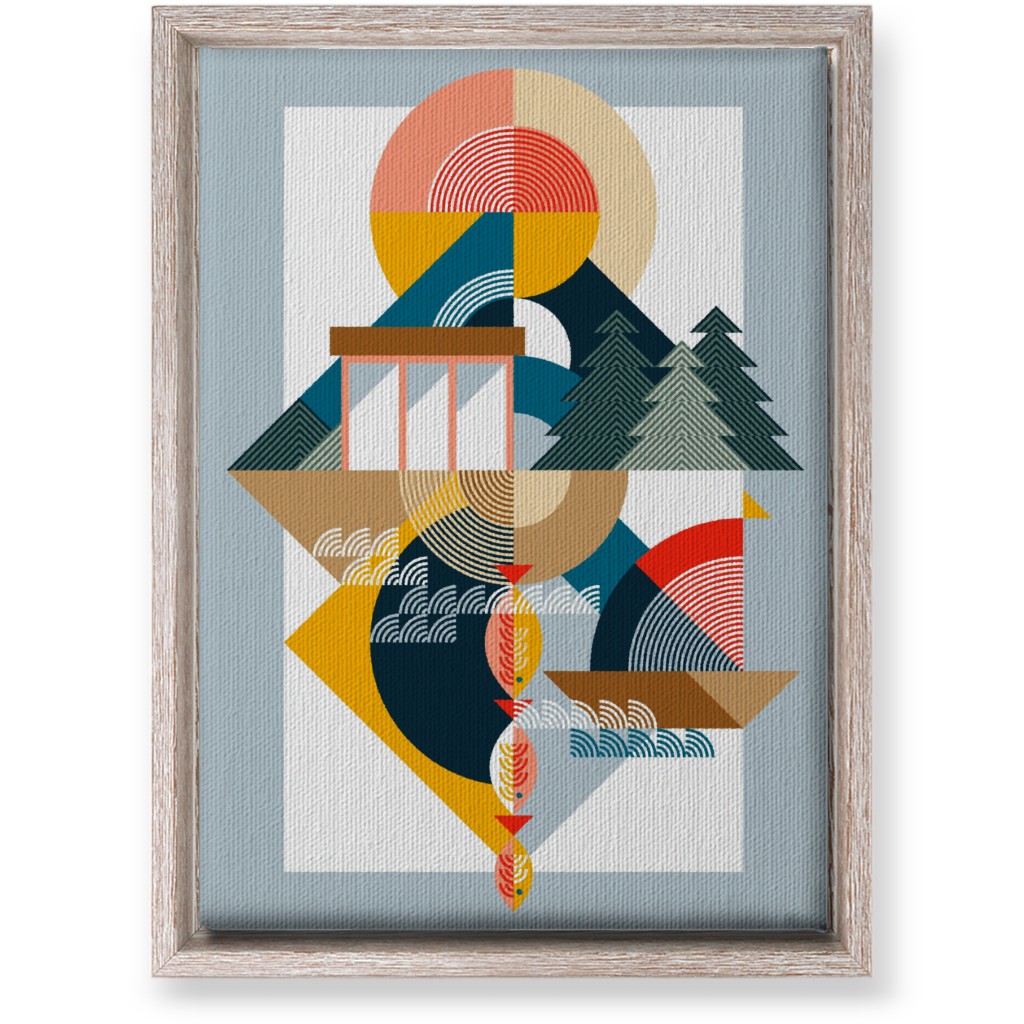 By the Sea Abstract - Multi Wall Art, Rustic, Single piece, Canvas, 10x14, Multicolor