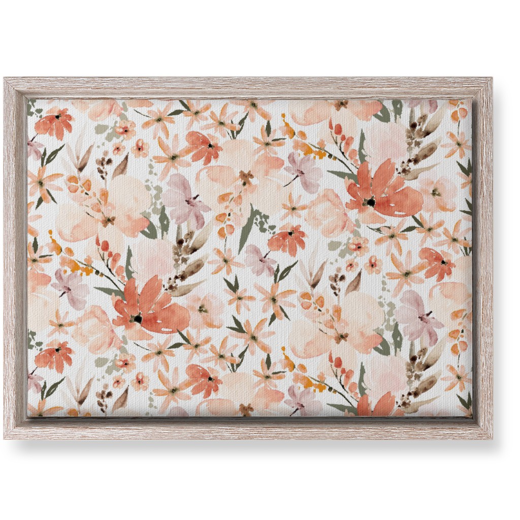 Earth Tone Floral Summer in Peach & Apricot Wall Art, Rustic, Single piece, Canvas, 10x14, Pink