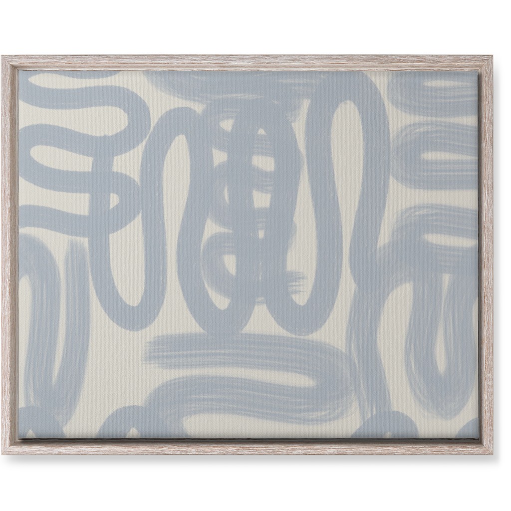 Squiggle - Blue and Cream Wall Art, Rustic, Single piece, Canvas, 16x20, Blue