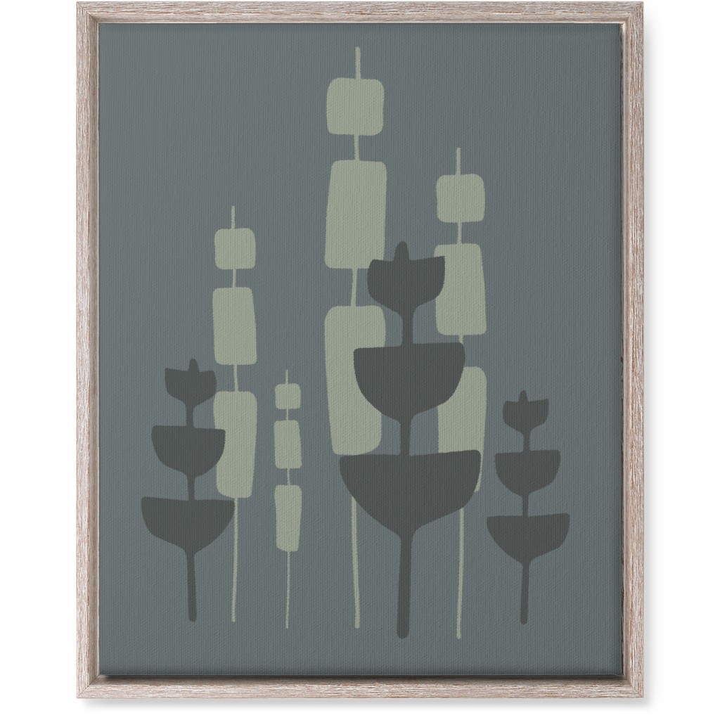 Cattail & Pods Wall Art, Rustic, Single piece, Canvas, 16x20, Gray