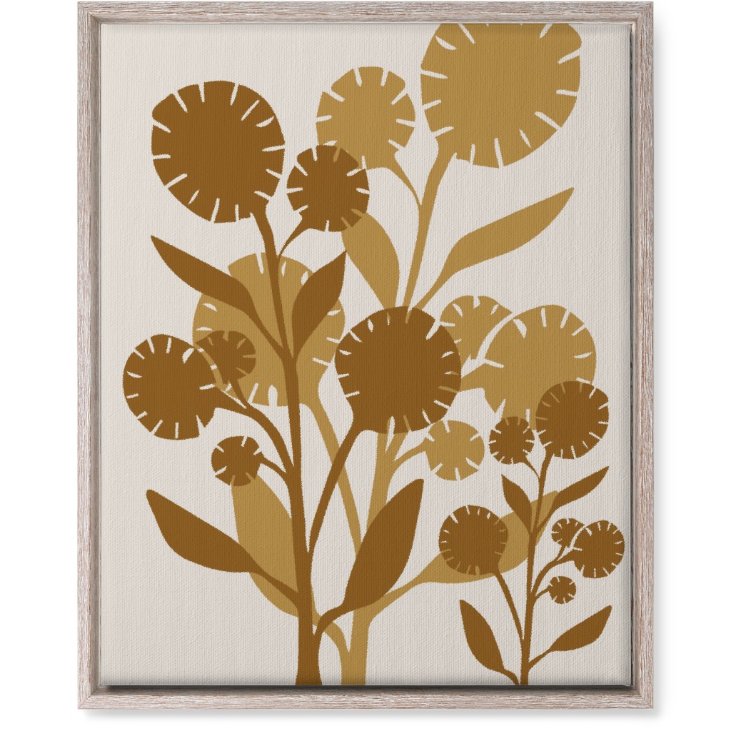 Abstract Flower Wall Art, Rustic, Single piece, Canvas, 16x20, Brown, Rust