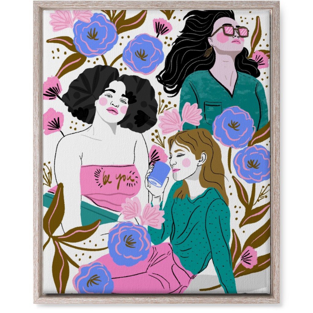 Be You - Portraits With Florals - Multi Wall Art, Rustic, Single piece, Canvas, 16x20, Multicolor