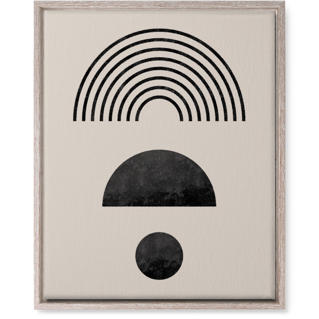 Minimal Rainbow and Geometric - Neutral Wall Art, Rustic, Single piece, Canvas, 16x20, Beige