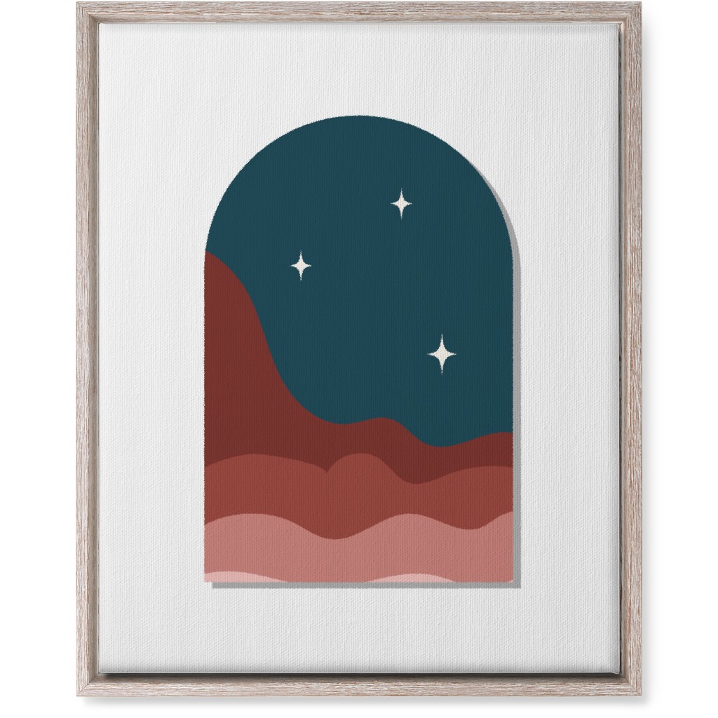 Abstract Landscapes in Windows Night Wall Art, Rustic, Single piece, Canvas, 16x20, Multicolor, Seaweed