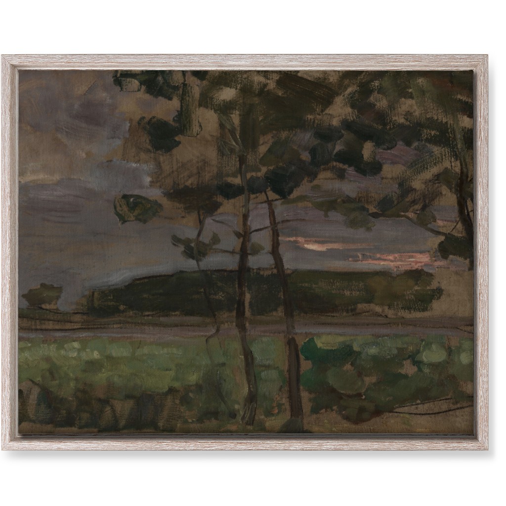 Meadow Edge Wall Art, Rustic, Single piece, Canvas, 16x20, Green, Classic Green