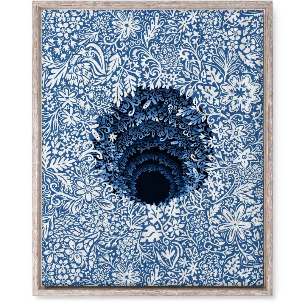 Deep Down Colorful Floral Abstract Wall Art, Rustic, Single piece, Canvas, 16x20, Blue, Mist