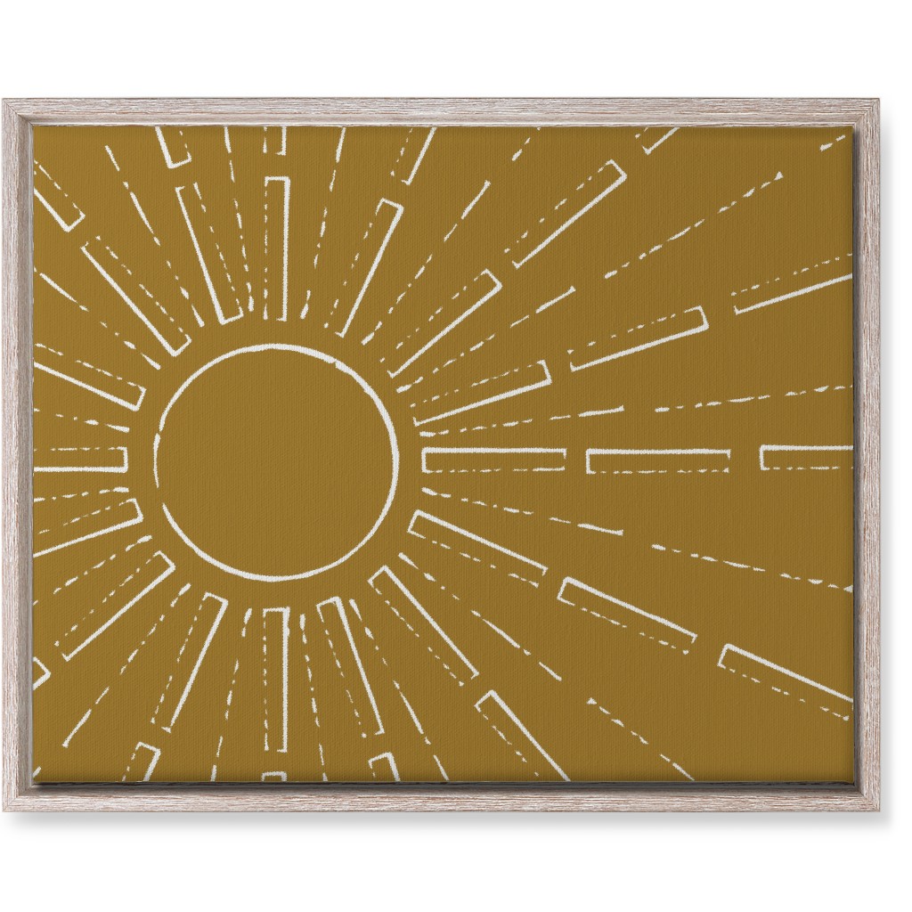 Midcentury Sunburst Wall Art, Rustic, Single piece, Canvas, 16x20, Yellow
