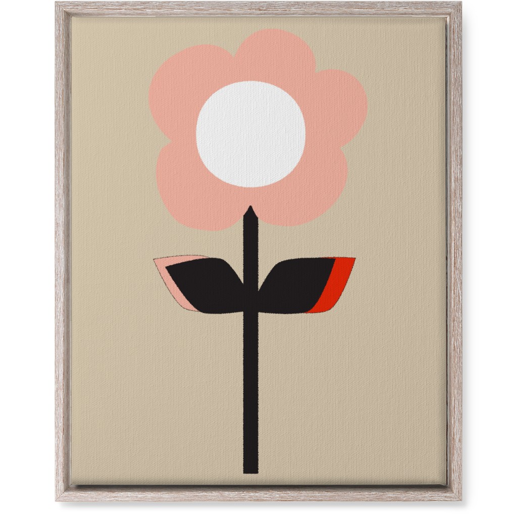 Retro Flower Wall Art, Rustic, Single piece, Canvas, 16x20, Pink