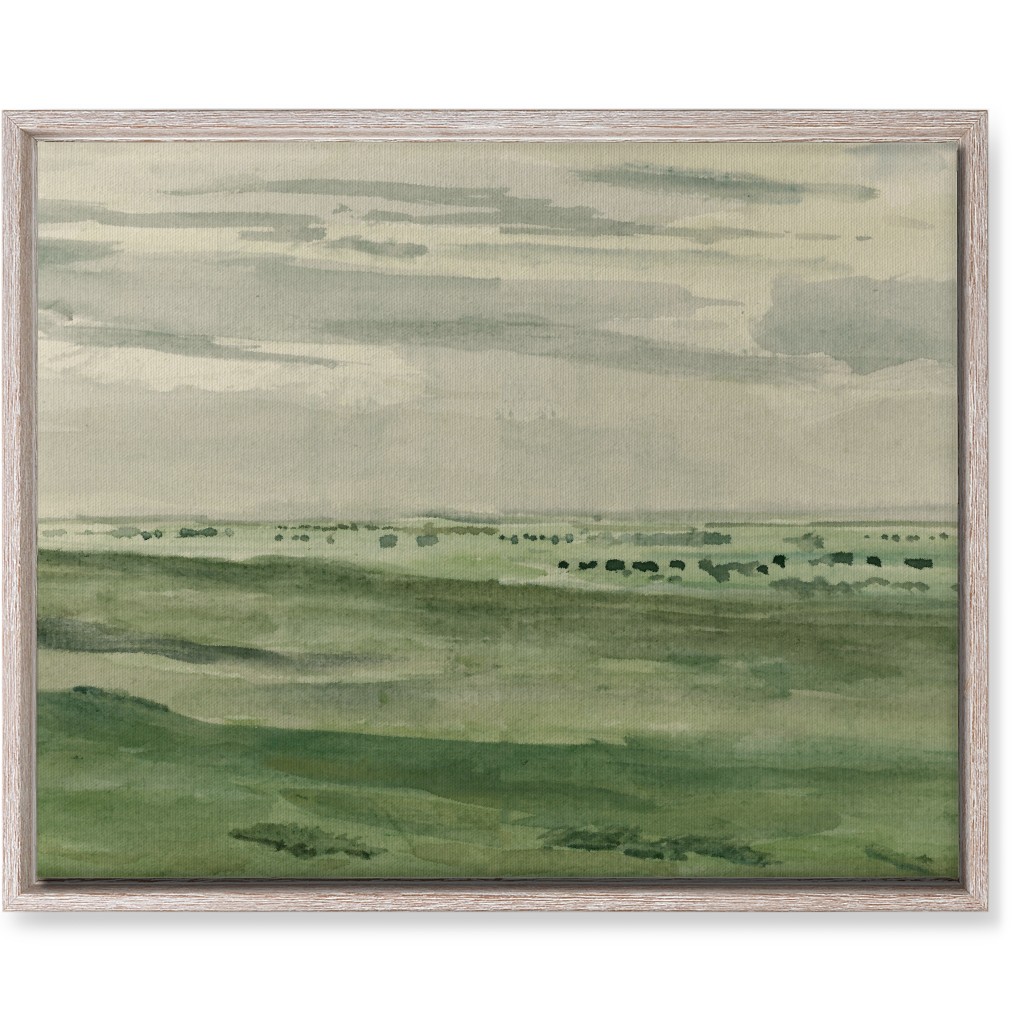 Watercolor Fields Wall Art, Rustic, Single piece, Canvas, 16x20, Green, Classic Green