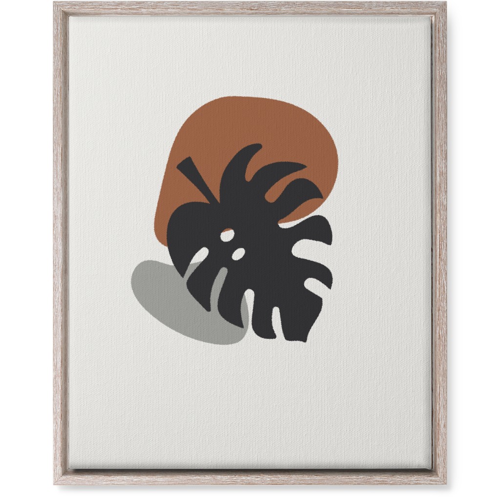 Shapes and Fern Leaf Ii Wall Art, Rustic, Single piece, Canvas, 16x20, Brown
