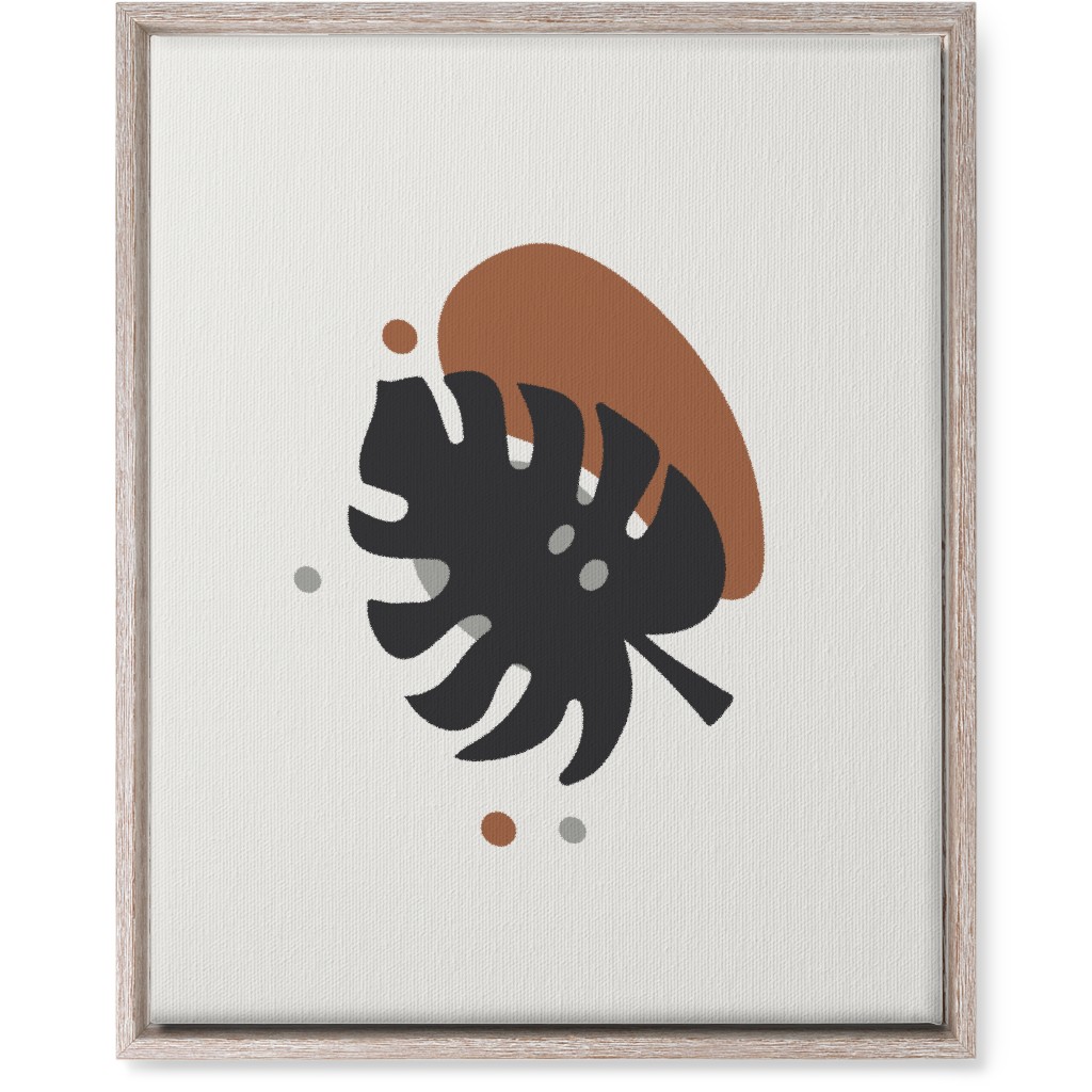 Shapes and Fern Leaf Iii Wall Art, Rustic, Single piece, Canvas, 16x20, Brown