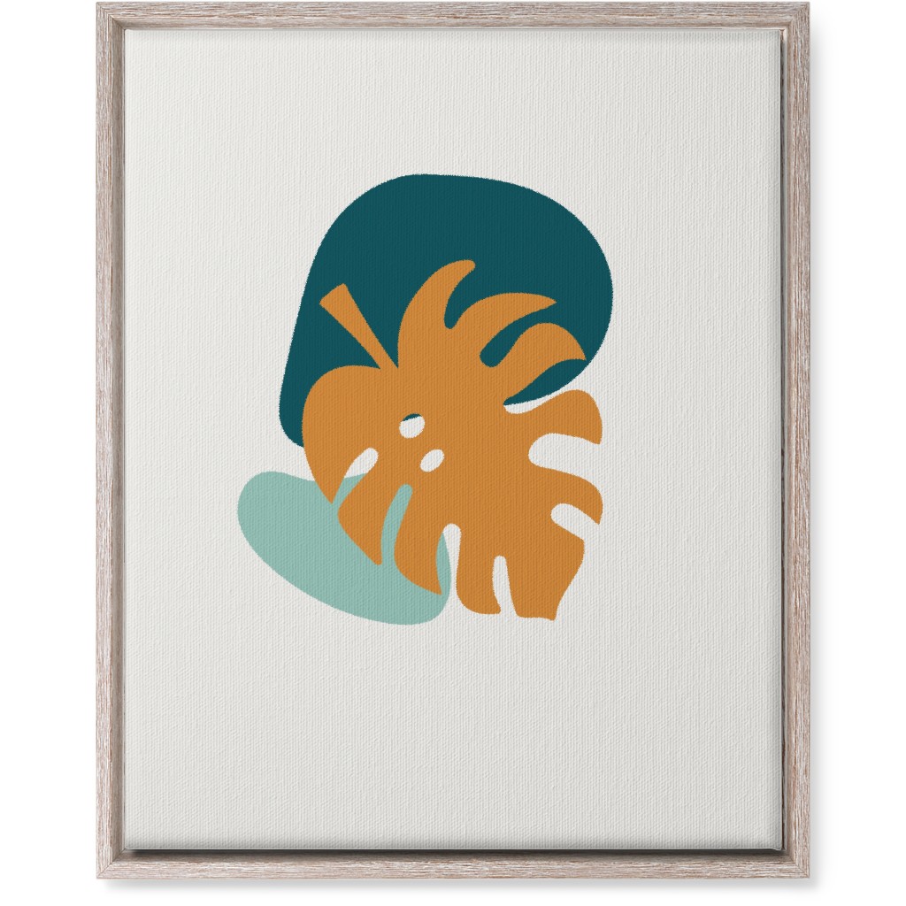 Shapes and Fern Leaf Ii Wall Art, Rustic, Single piece, Canvas, 16x20, Multicolor, Ink Spot