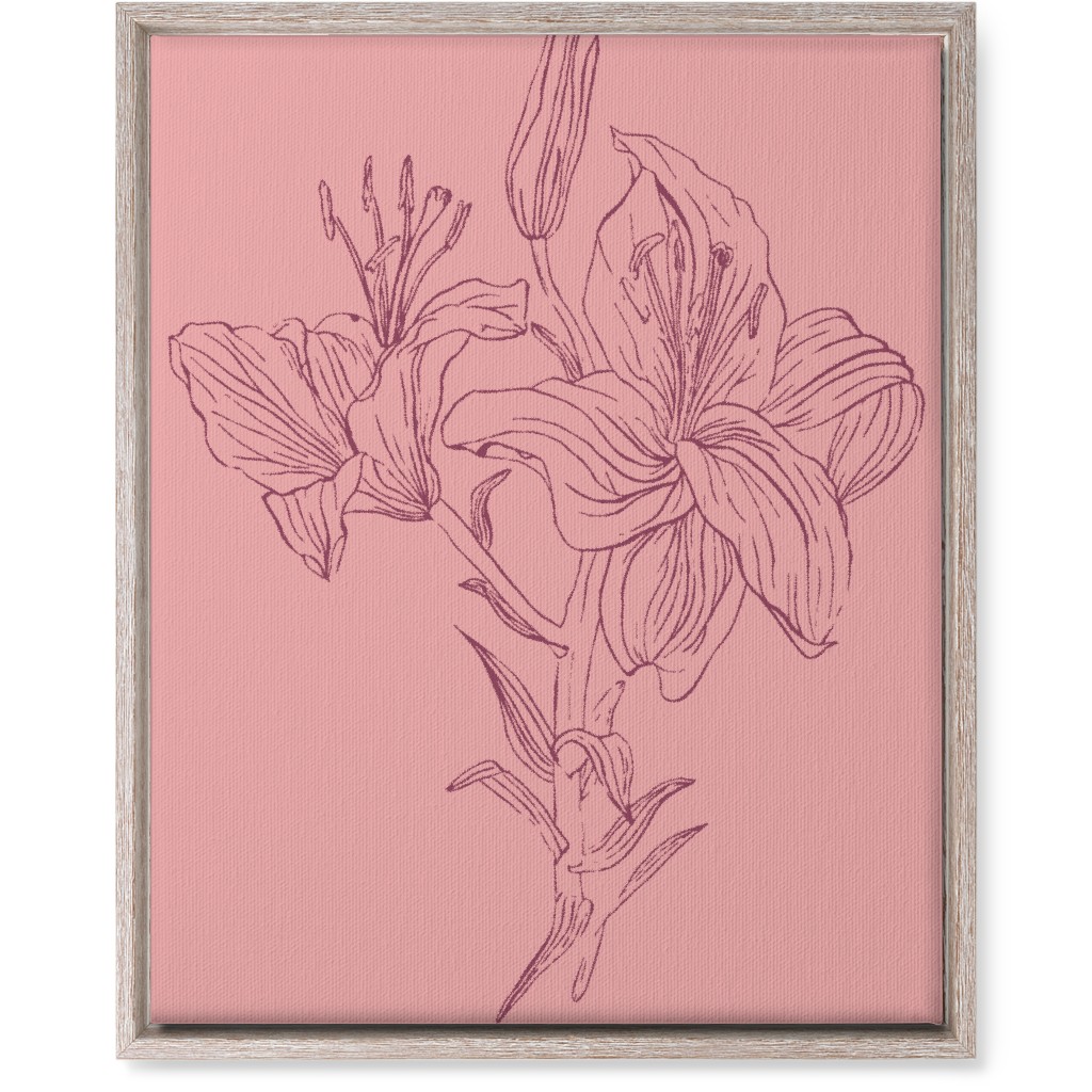 Lily - Pink Wall Art, Rustic, Single piece, Canvas, 16x20, Pink, Bright Pink