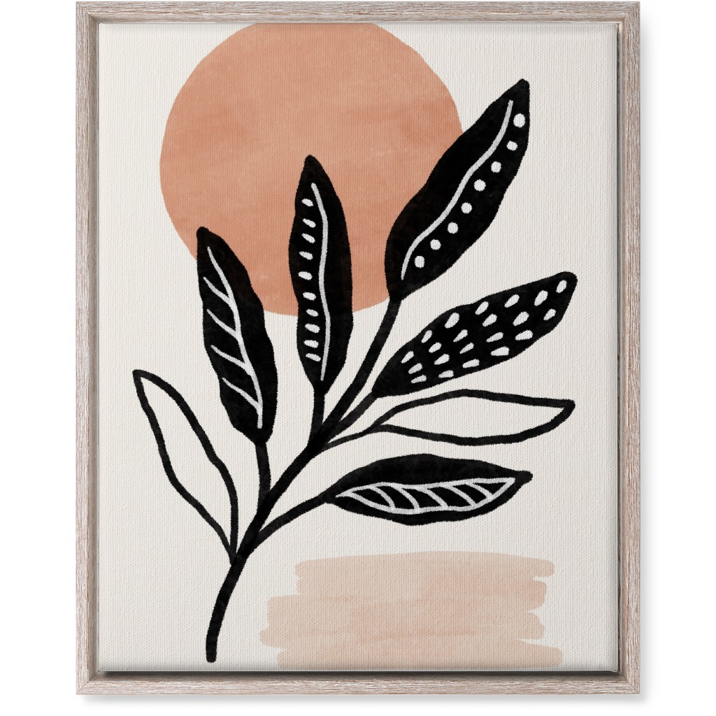 Leaves At Sunset Wall Art, Rustic, Single piece, Canvas, 16x20, Beige, Black