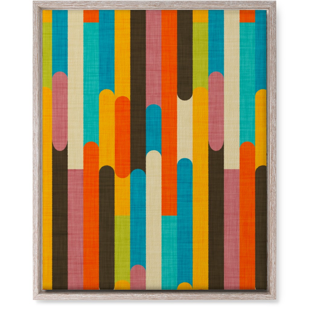 Retro Color Block Popsicle - Multi Wall Art, Rustic, Single piece, Canvas, 16x20, Multicolor