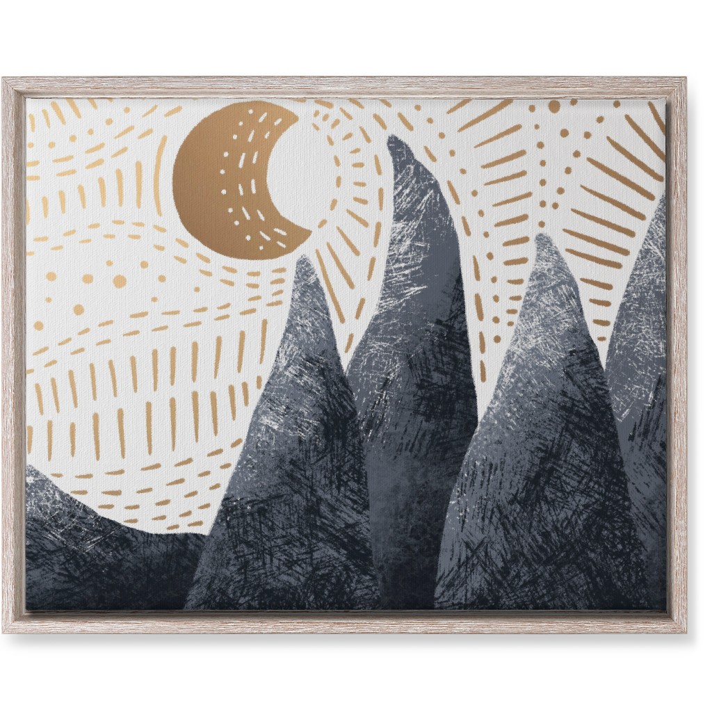 Moonrise Winters Skies - Earth Tones Wall Art, Rustic, Single piece, Canvas, 16x20, Multicolor