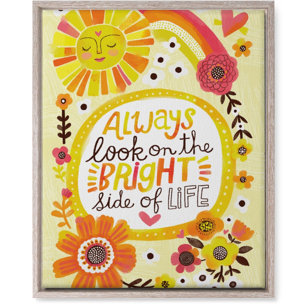 Always Look on the Bright Side of Life - Yellow Wall Art, Rustic, Single piece, Canvas, 16x20, Yellow