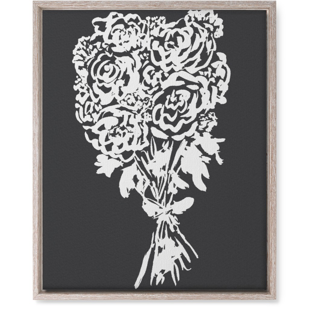 Summer Bouquet Wall Art, Rustic, Single piece, Canvas, 16x20, Gray