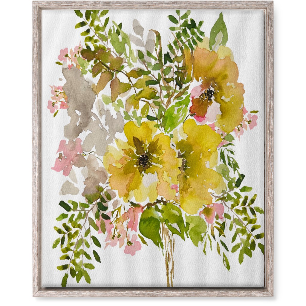Floral Bouquet - Yellow Wall Art, Rustic, Single piece, Canvas, 16x20, Yellow