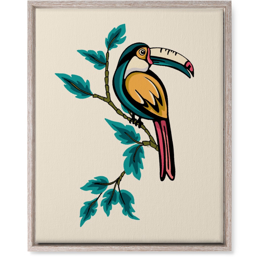 Perched Bird on Branch - Multi Wall Art, Rustic, Single piece, Canvas, 16x20, Beige, Pearl