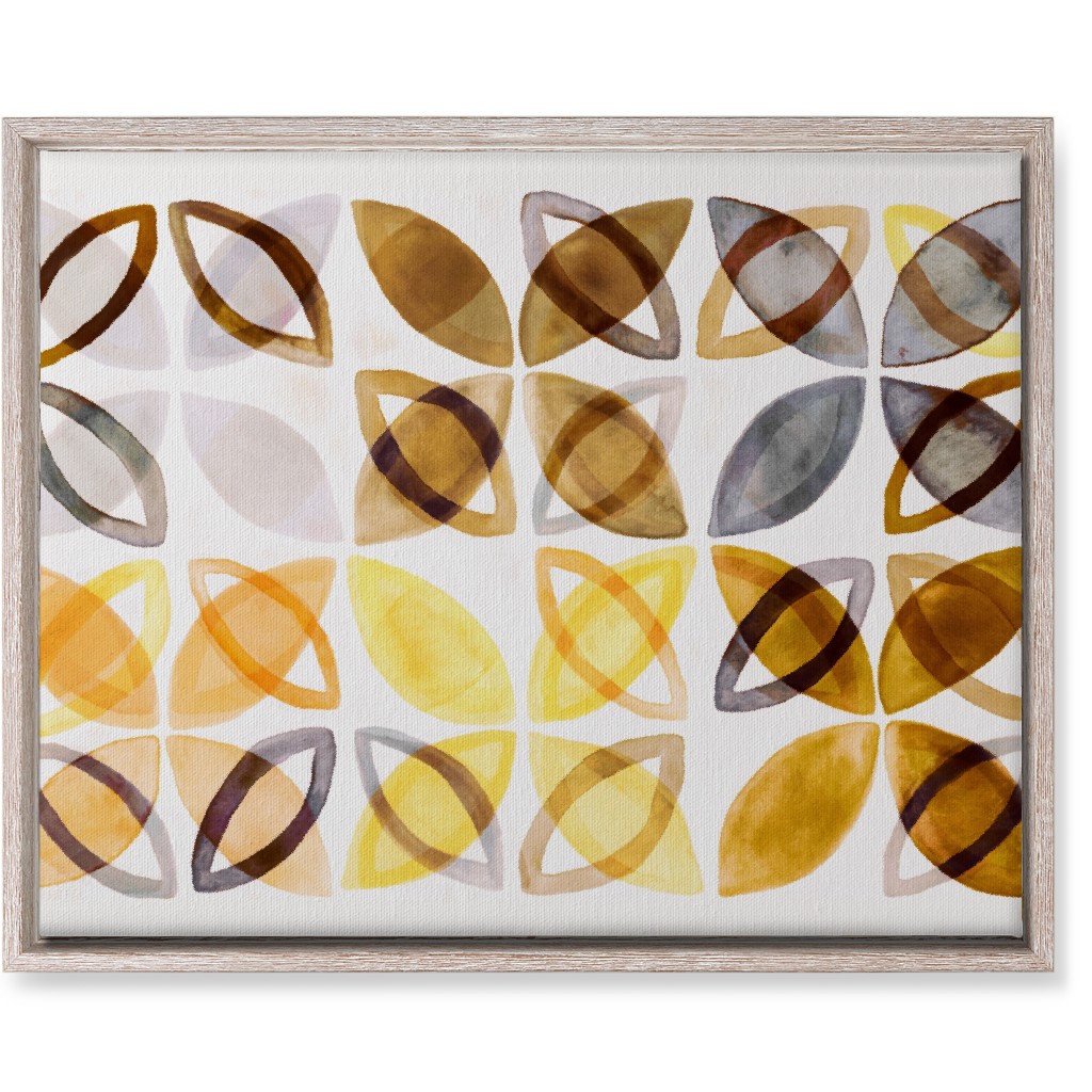 Washed Watercolor Shapes Wall Art, Rustic, Single piece, Canvas, 16x20, Yellow, Dandelion