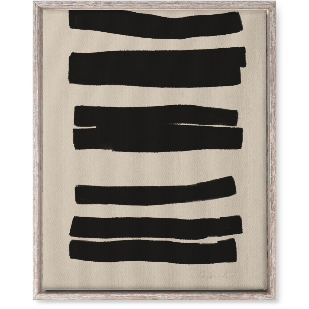 Abstract Bold Stripes I Wall Art, Rustic, Single piece, Canvas, 16x20, Black, Wheat