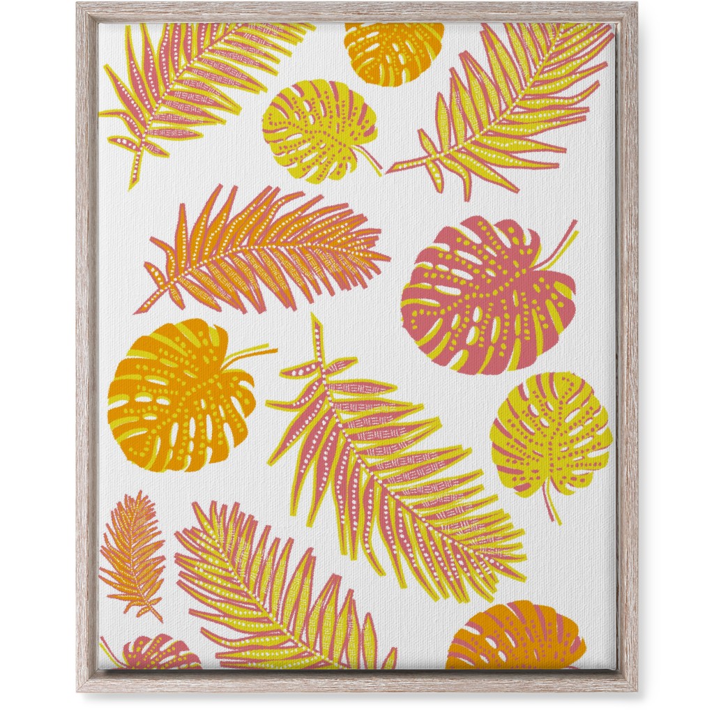 Optimistic Tropical Leaves - Multi Wall Art, Rustic, Single piece, Canvas, 16x20, Orange, Orange