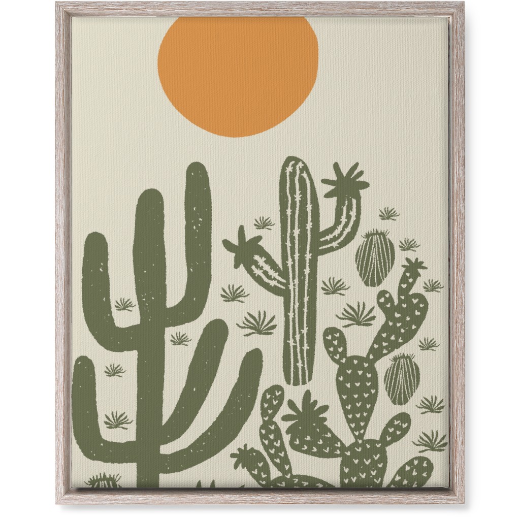 Cactus - Earth Tones Wall Art, Rustic, Single piece, Canvas, 16x20, Beige, Pearl