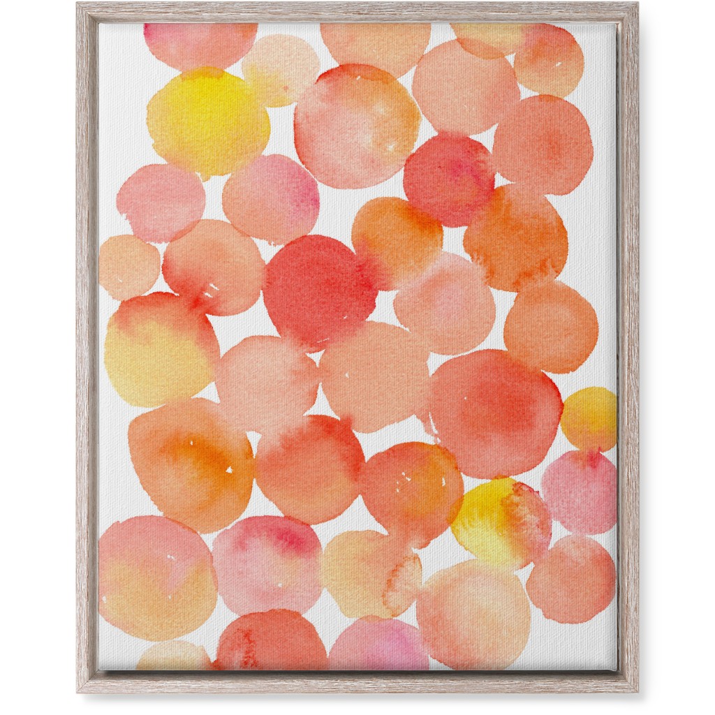Watercolor Circles Wall Art, Rustic, Single piece, Canvas, 16x20, Orange