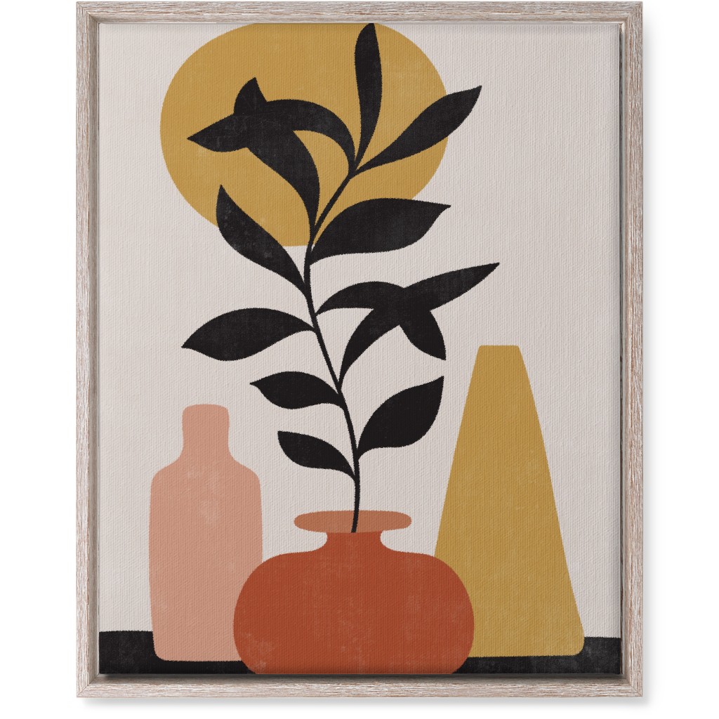 Earthen Mantel - Terracotta Wall Art, Rustic, Single piece, Canvas, 16x20, Orange