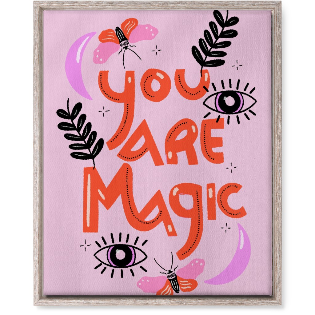 You Are Magin - Red and Pink Wall Art, Rustic, Single piece, Canvas, 16x20, Pink