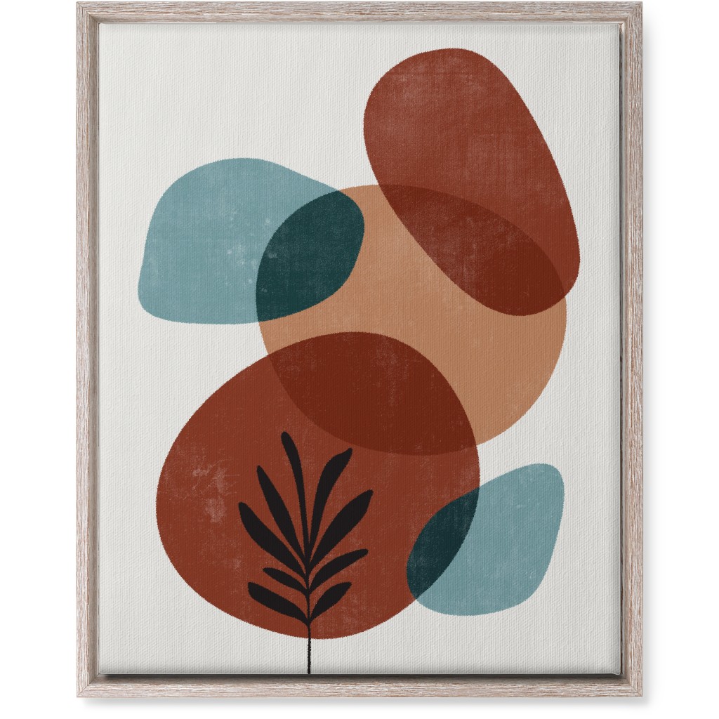 Abstract Leaf Orb - Terracotta and Ivory Wall Art, Rustic, Single piece, Canvas, 16x20, Brown