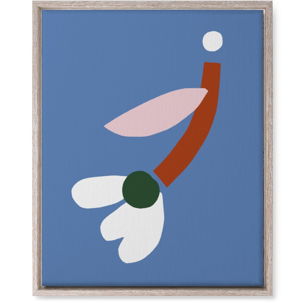 Flower - Multi on Blue Wall Art, Rustic, Single piece, Canvas, 16x20, Blue, True Blue