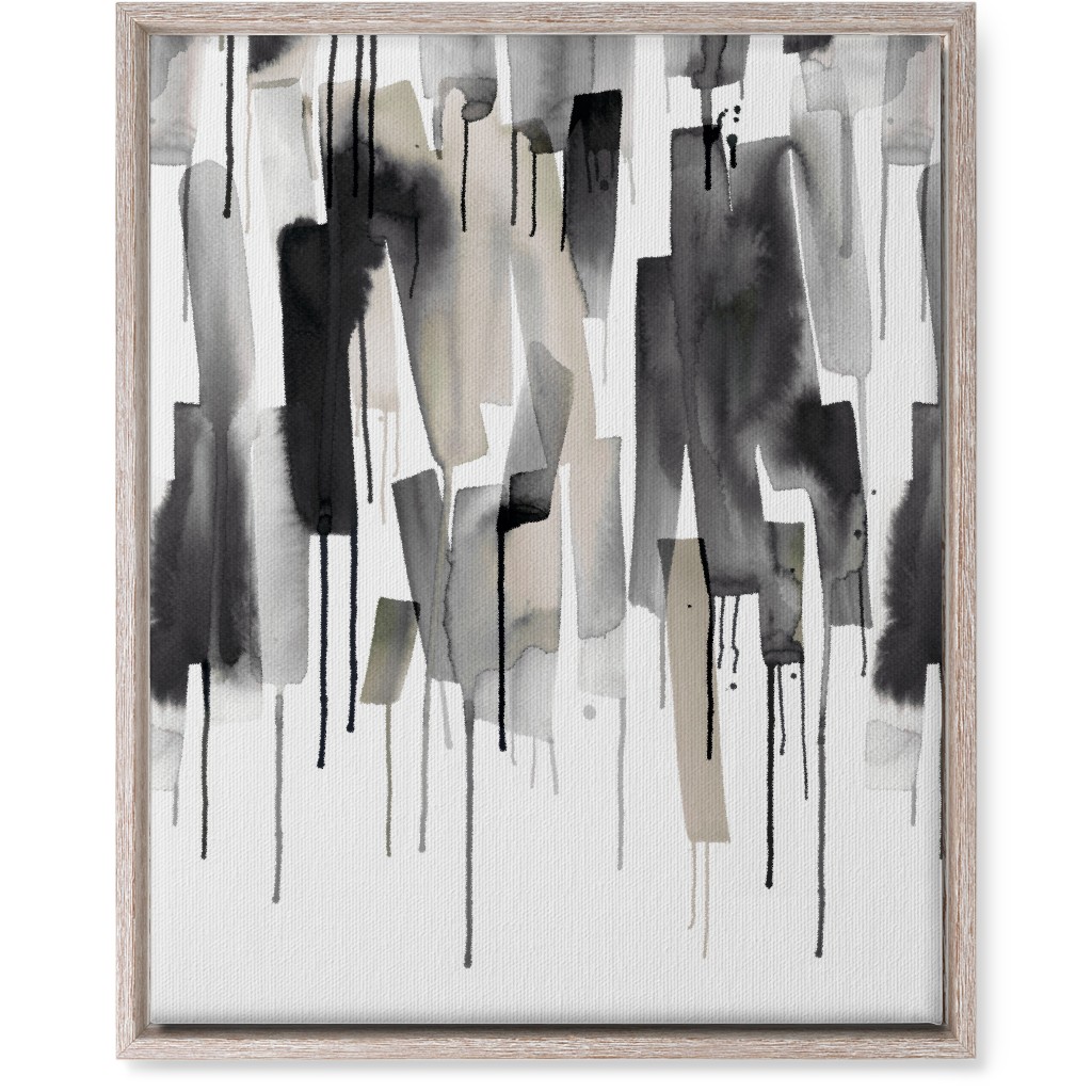 Watery Stripes Wall Art, Rustic, Single piece, Canvas, 16x20, Gray