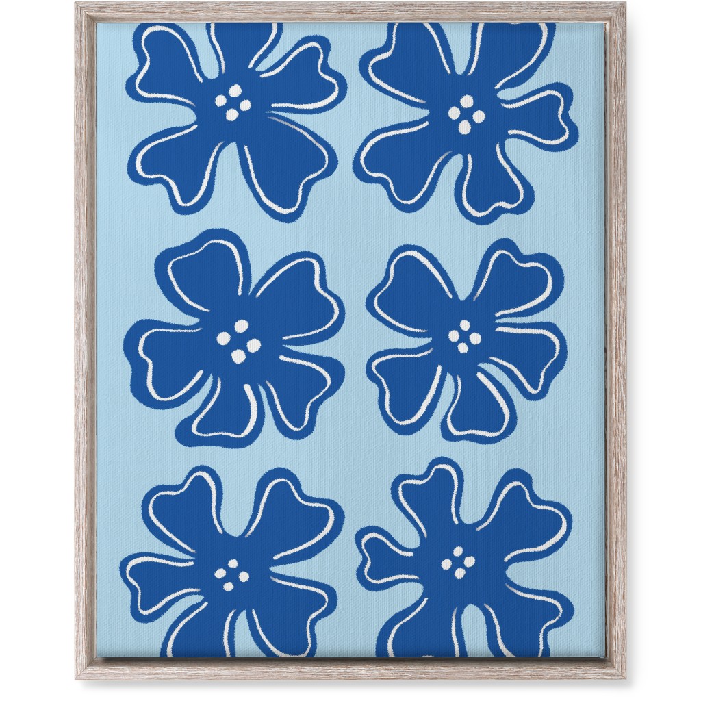 Button Flowers Wall Art, Rustic, Single piece, Canvas, 16x20, Blue, Sky