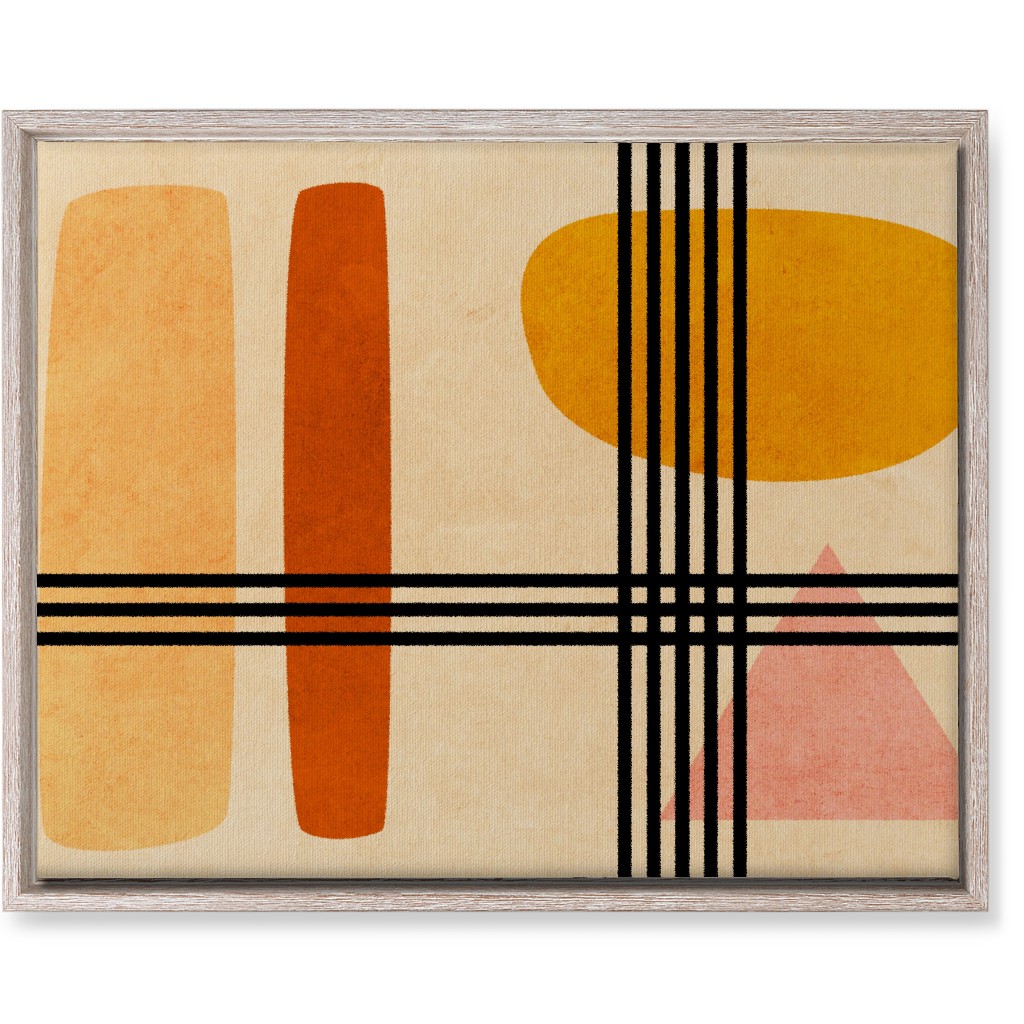 Criss-Cross Abstract Wall Art, Rustic, Single piece, Canvas, 16x20, Orange, Creamsicle