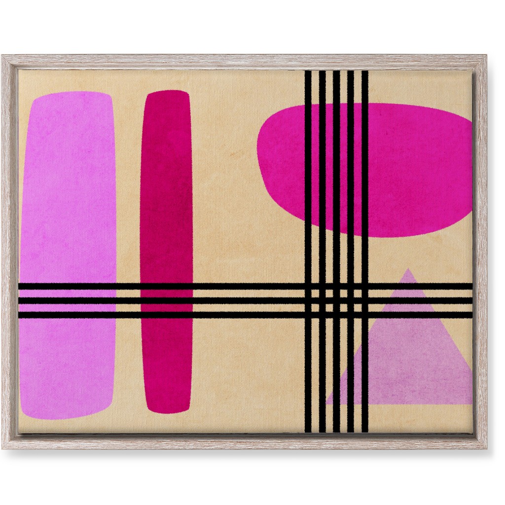 Criss-Cross Abstract Wall Art, Rustic, Single piece, Canvas, 16x20, Pink