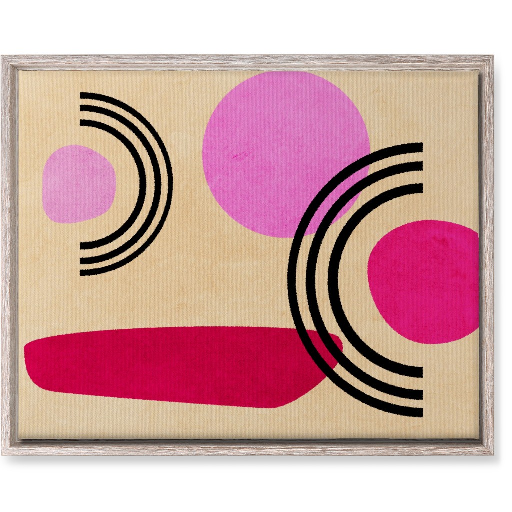 Cups & Saucers Abstract Wall Art, Rustic, Single piece, Canvas, 16x20, Pink, Candy