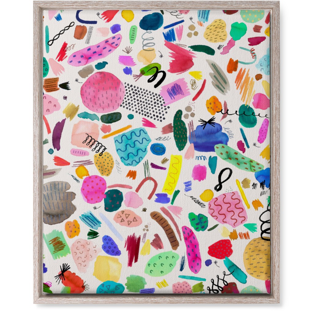 Abstract Marks and Scribbles - Multi Wall Art, Rustic, Single piece, Canvas, 16x20, Multicolor
