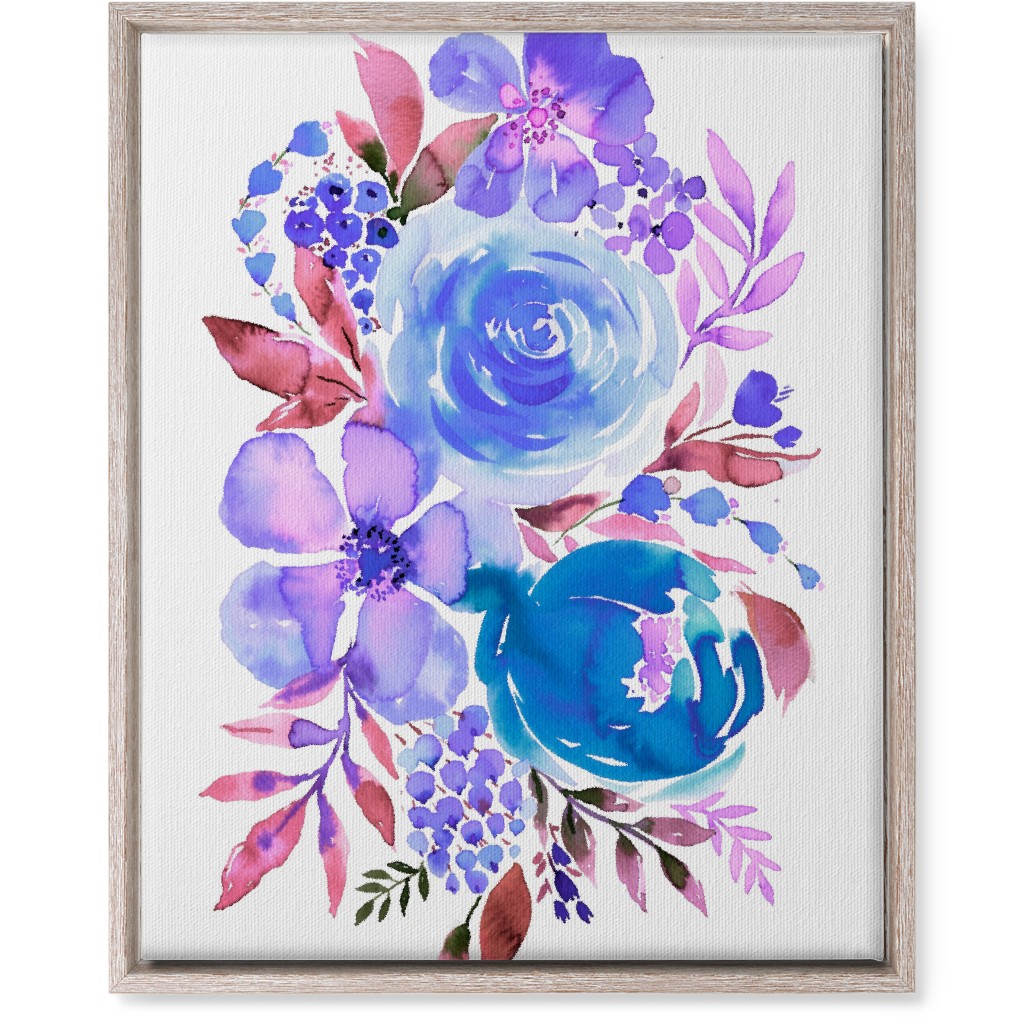 Summery Bouquet Wall Art, Rustic, Single piece, Canvas, 16x20, Blue