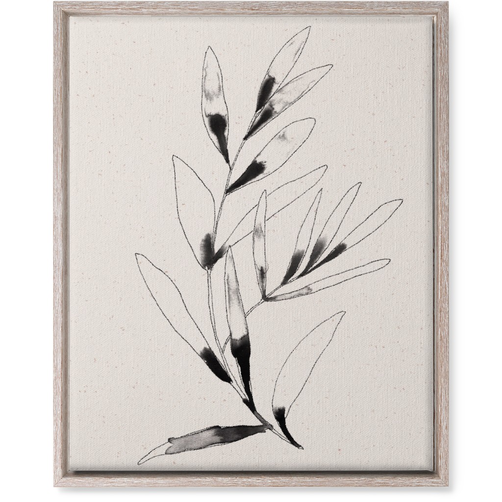 Olive Branch Watercolor - Neutral Wall Art, Rustic, Single piece, Canvas, 16x20, Beige, Pearl