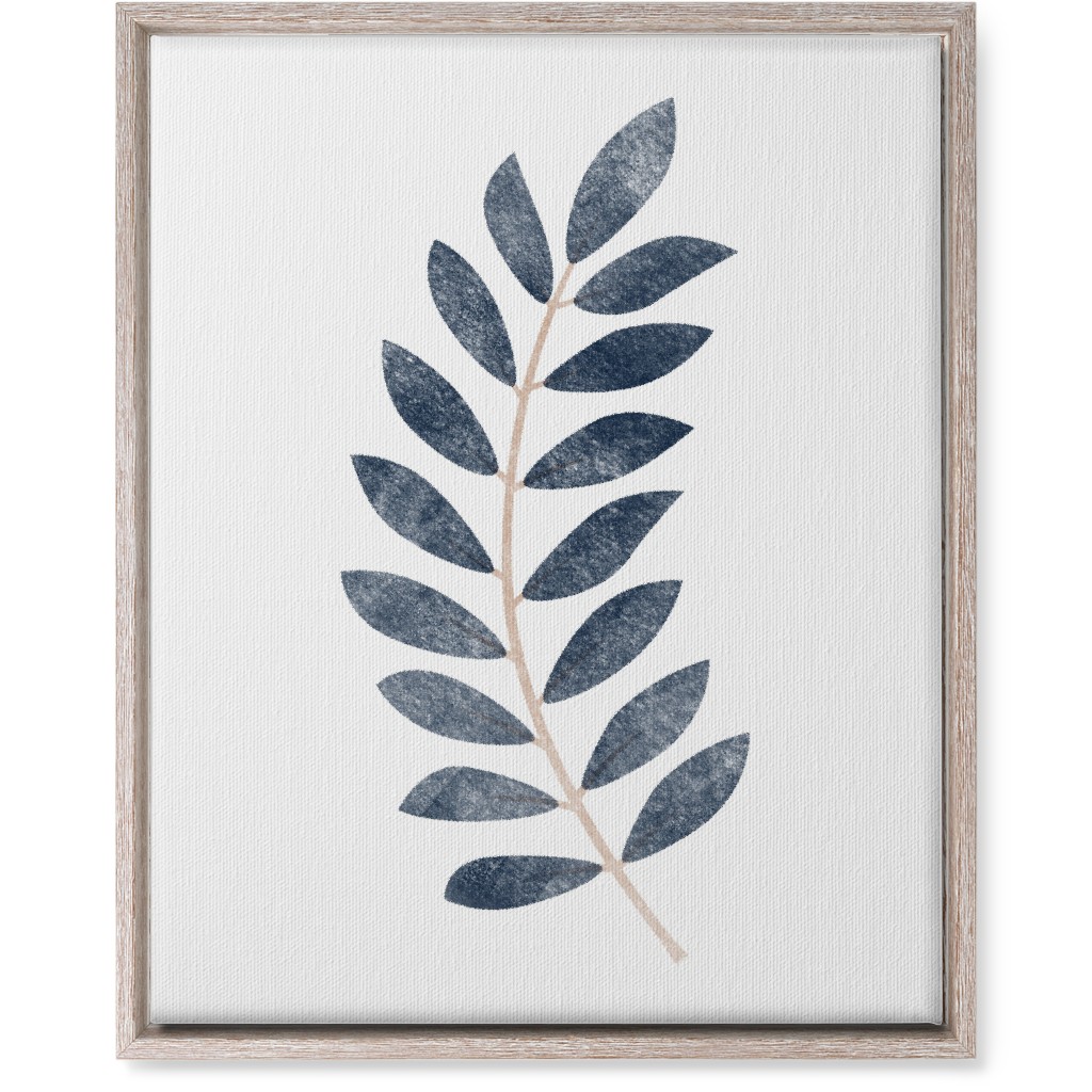 Botanical Leaf Ii Wall Art, Rustic, Single piece, Canvas, 16x20, Blue, Storm