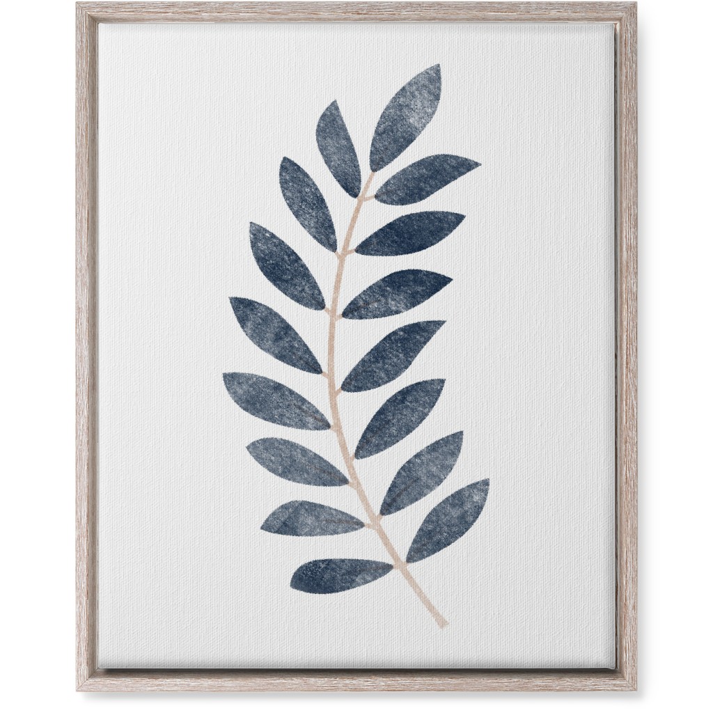 Botanical Leaf Ii Wall Art, Rustic, Single piece, Canvas, 16x20, Blue