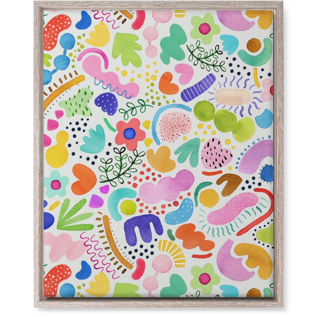 Playful Abstract Shapes - Bold Wall Art, Rustic, Single piece, Canvas, 16x20, Multicolor