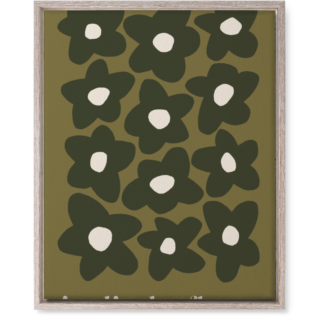 Botanical Graphic Retro Flower Garden Wall Art, Rustic, Single piece, Canvas, 16x20, Green, Leaf